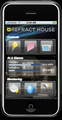A screenshot of Team California's iPhone application.