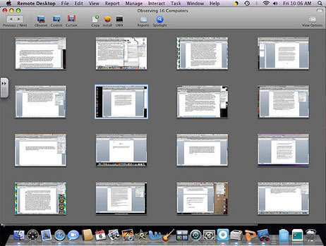 A screenshot showing remote desktop at work in the classroom.