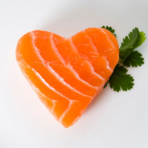 salmon filet in the shape of a heart