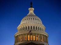Capitol Dome at night.