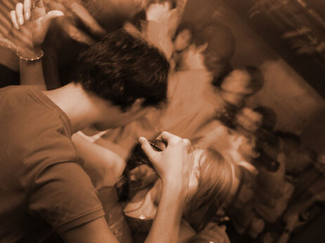 Young people partying into the night.