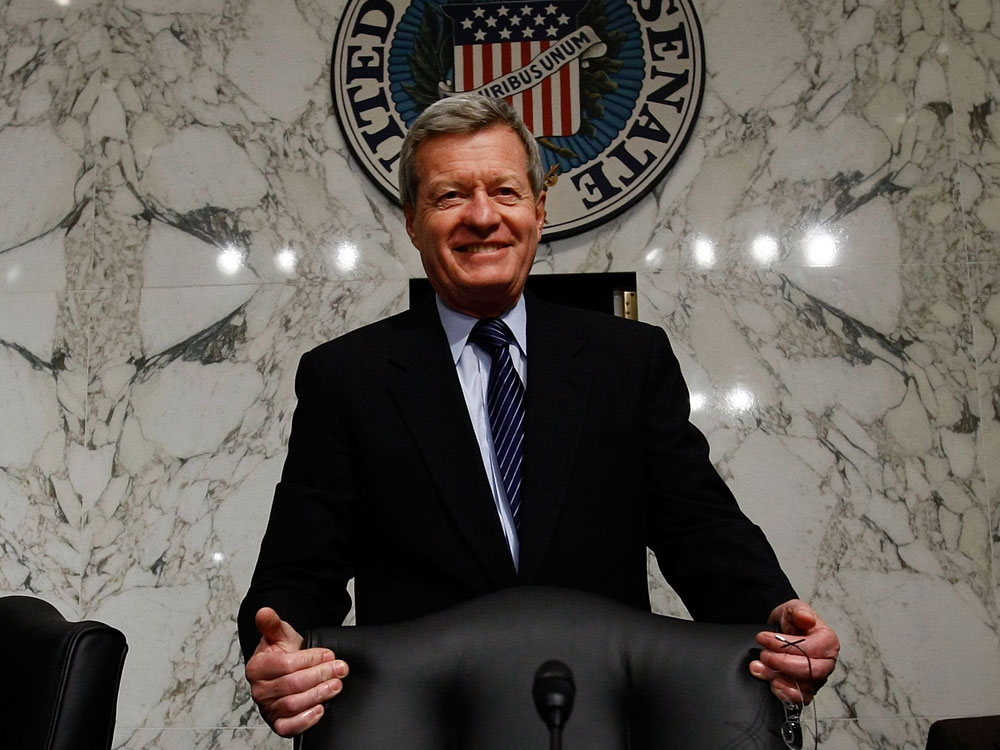 Sen. Max Baucus smiles.