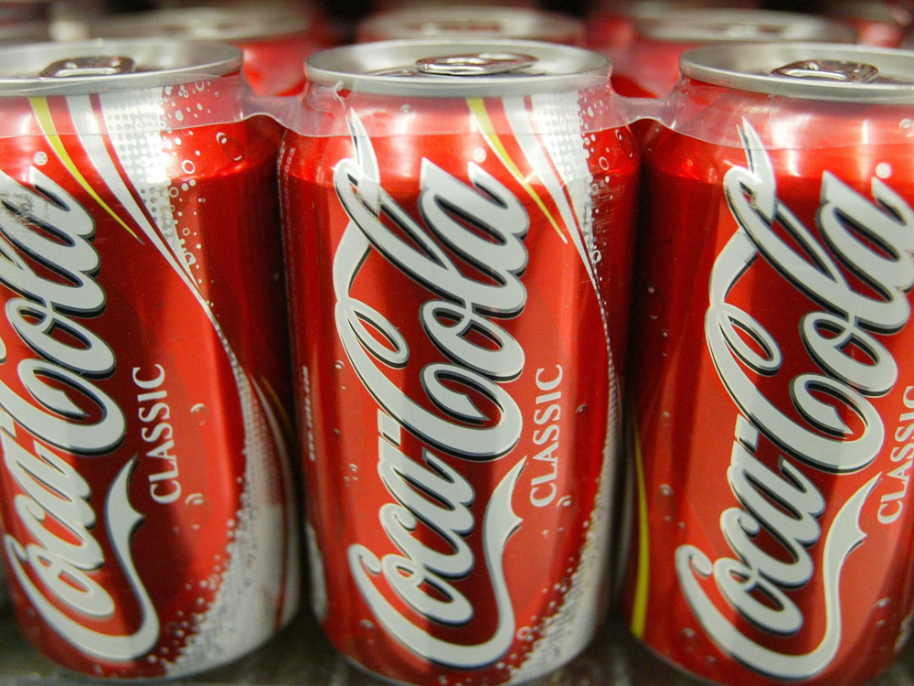 Coca-Cola cans.