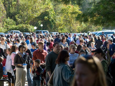 People wait to be vaccinated against swine flu in Rockville, Maryland, on Wednesday.
