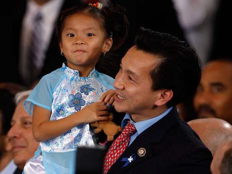 US Representative Joseph Cao and his daughter.