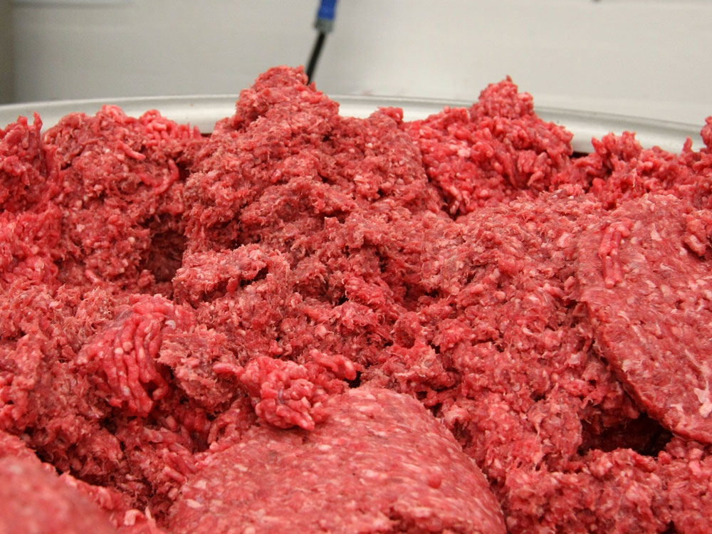 A vat of ground beef.