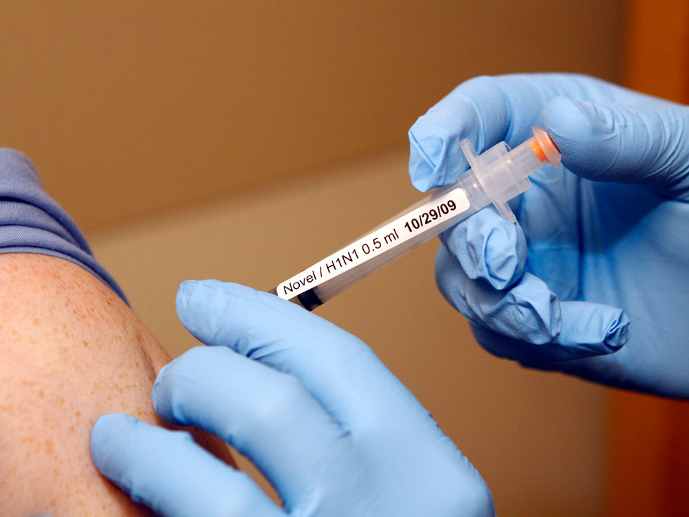 H1N1 vaccine shot.