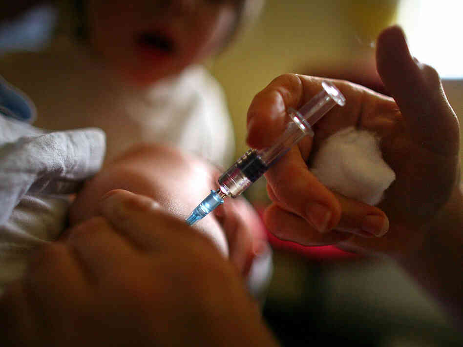 Child receiving the MMR vaccine.