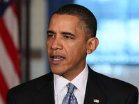 President Barack Obama speaks about his budget for fiscal year 2011, at the White House on February 1, 2009 in Washington, DC.
