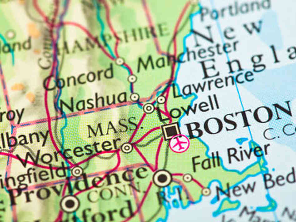 Map showing Boston, Massachusetts. Map showing Boston, Massachusetts.