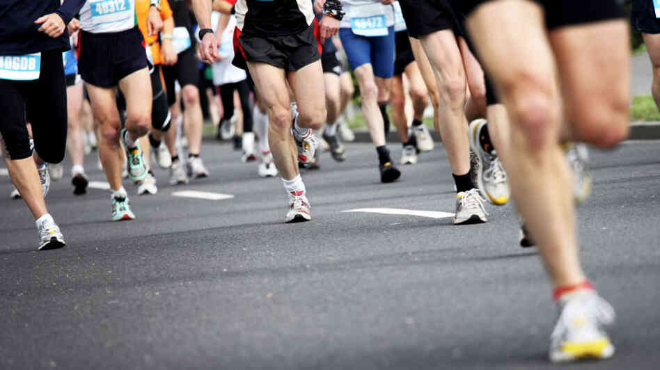 Marathon runners. Marathon runners.