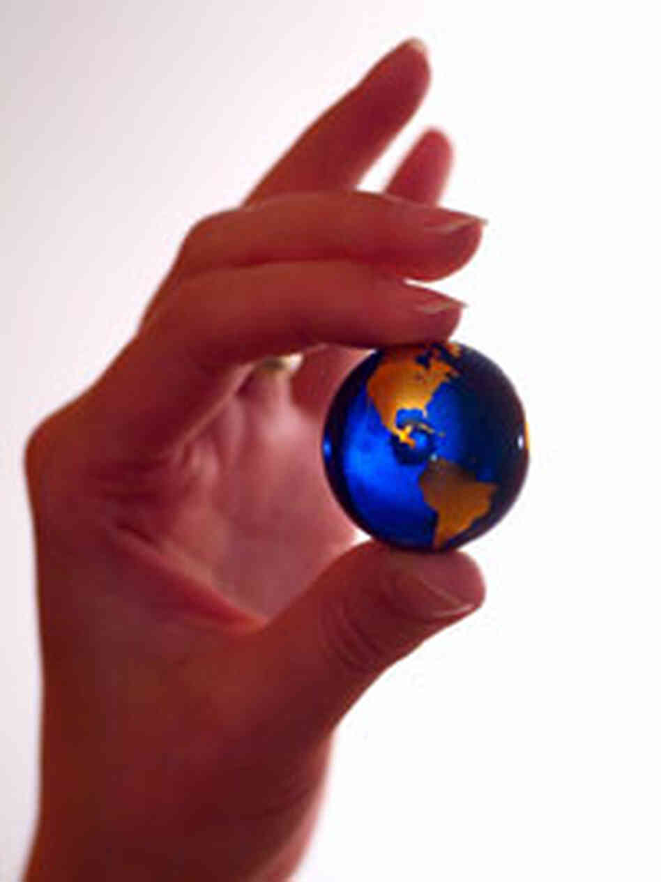 Globe in hand Globe in hand
