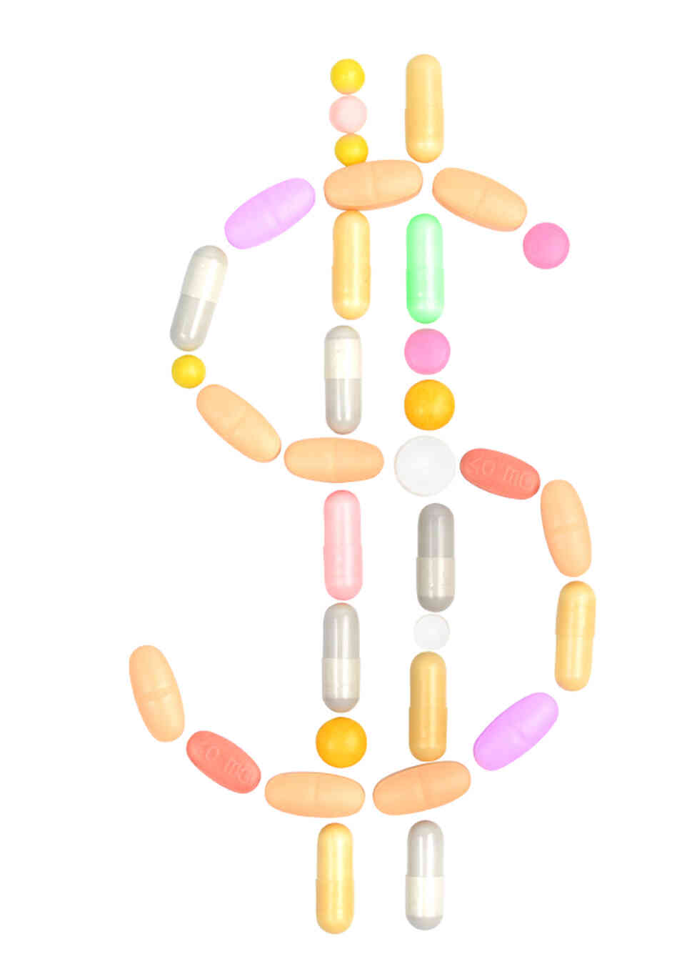 Dollar sign made of pills Dollar sign made of pills