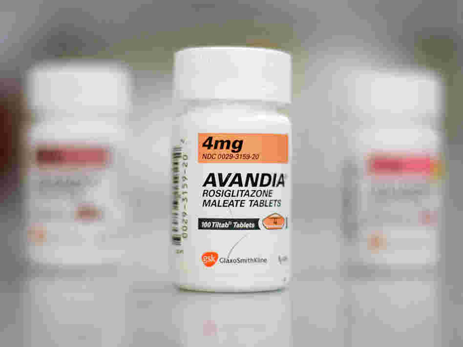 Bottles of Avandia diabetes medication.