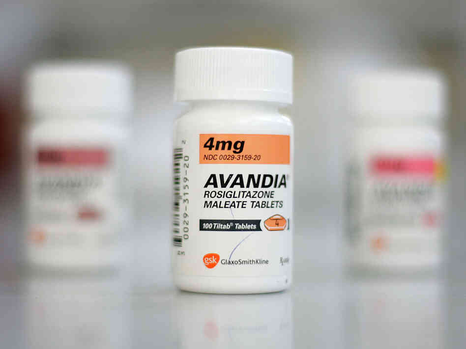 Bottles of Avandia diabetes medication.