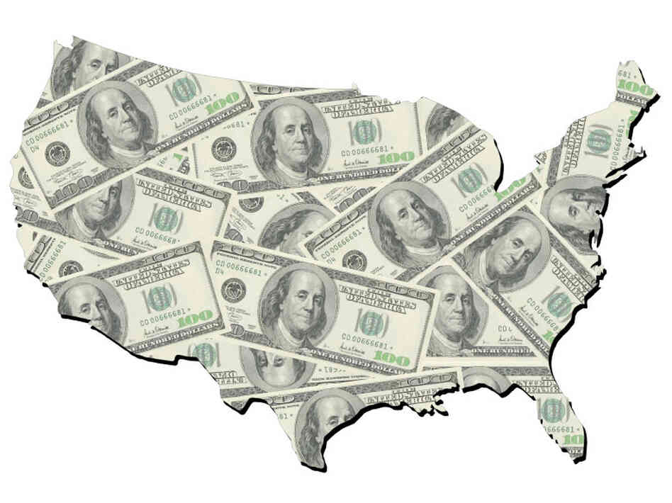 Money map of the U.S.