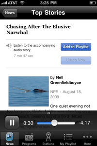 NPR News iPhone 1.1 screenshot
