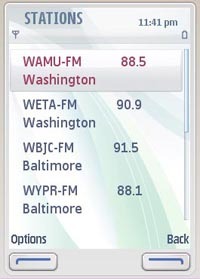 NPR stations on Symbian