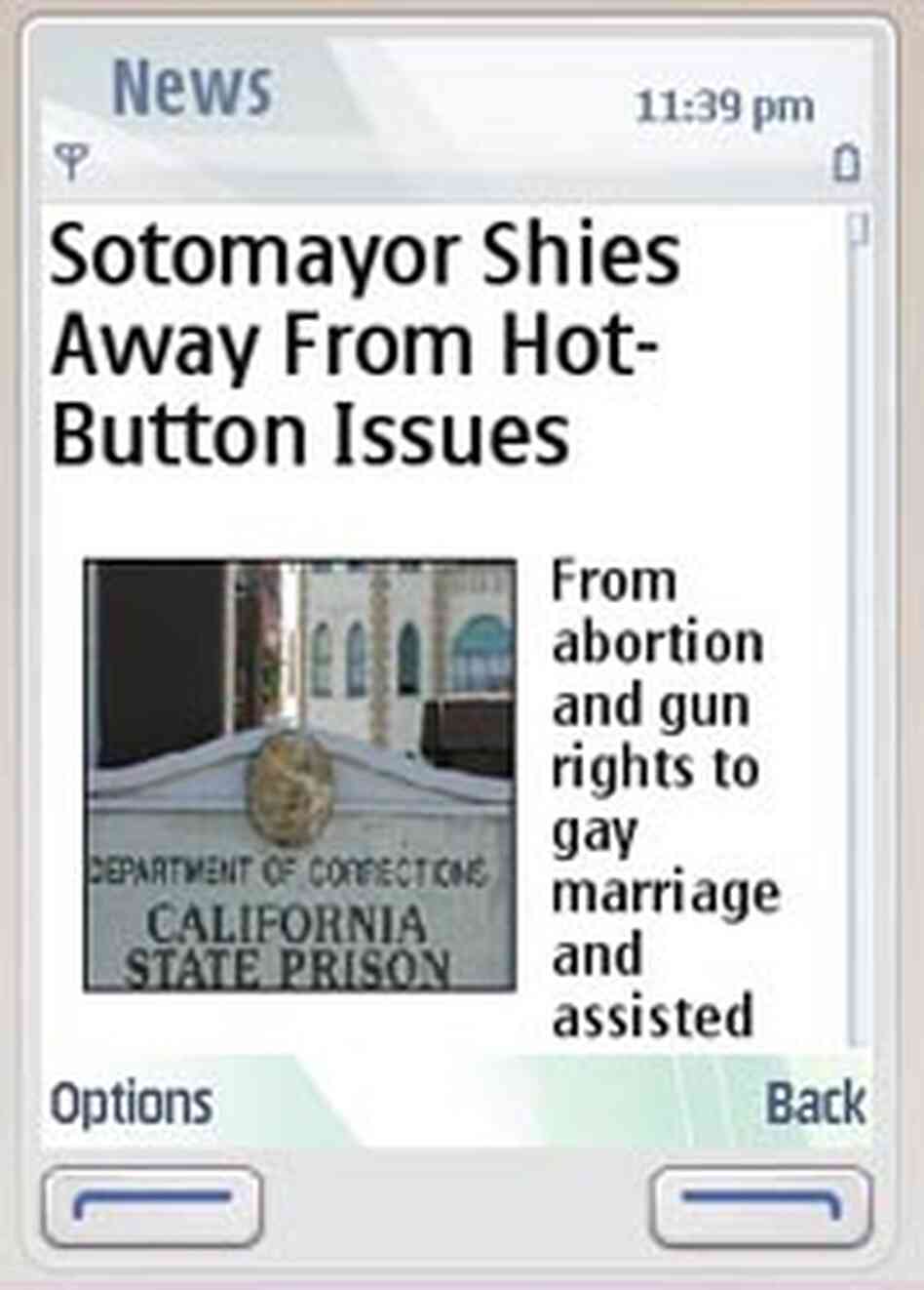 NPR story page on Symbian NPR story page on Symbian