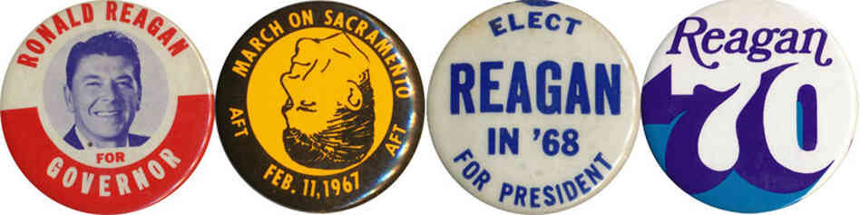 Reagan buttons, 1966-70 Reagan buttons, 1966-70