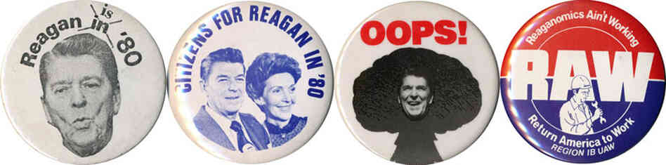 Reagan buttons, 1980-83 Reagan buttons, 1980-83