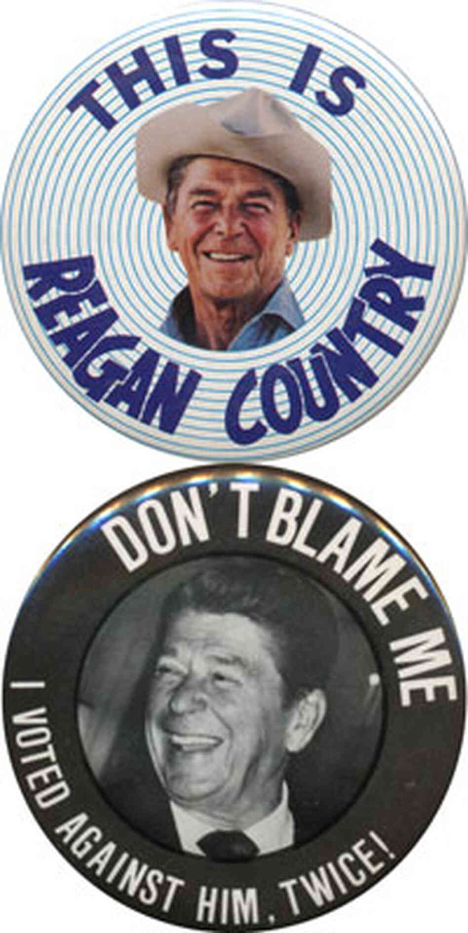pro and anti Reagan buttons pro and anti Reagan buttons
