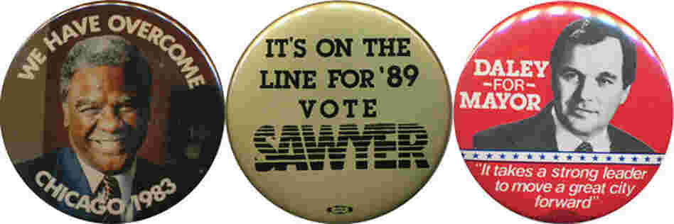 Washington, Sawyer, Daley buttons Washington, Sawyer, Daley buttons