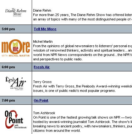  NPR Berlin Schedule