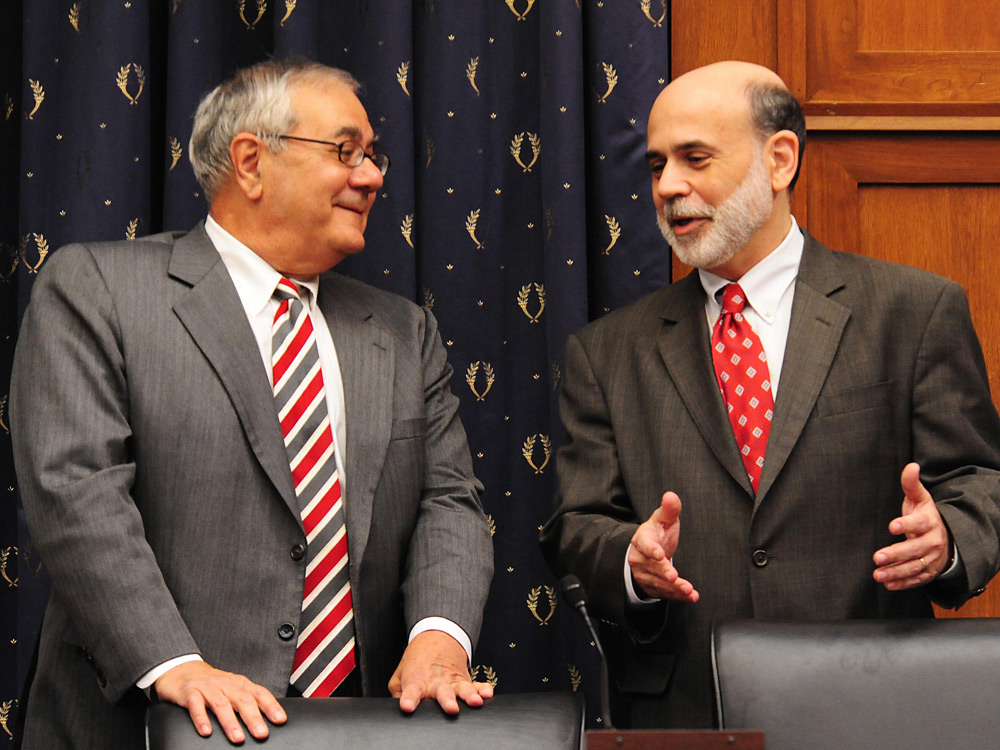 Rep. Barney Frank with Federal Reserve Chairman Ben Bernanke.