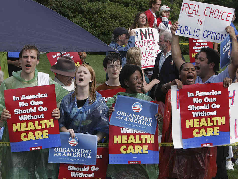 Protesting the health care overhaul in Portsmouth, NH, Aug. 11, 2009