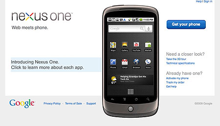 Google's new Nexus One phone.