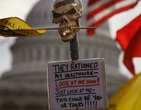 sign from health care protest