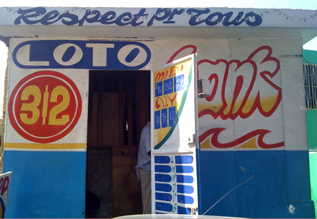 A lottery stand in Haiti