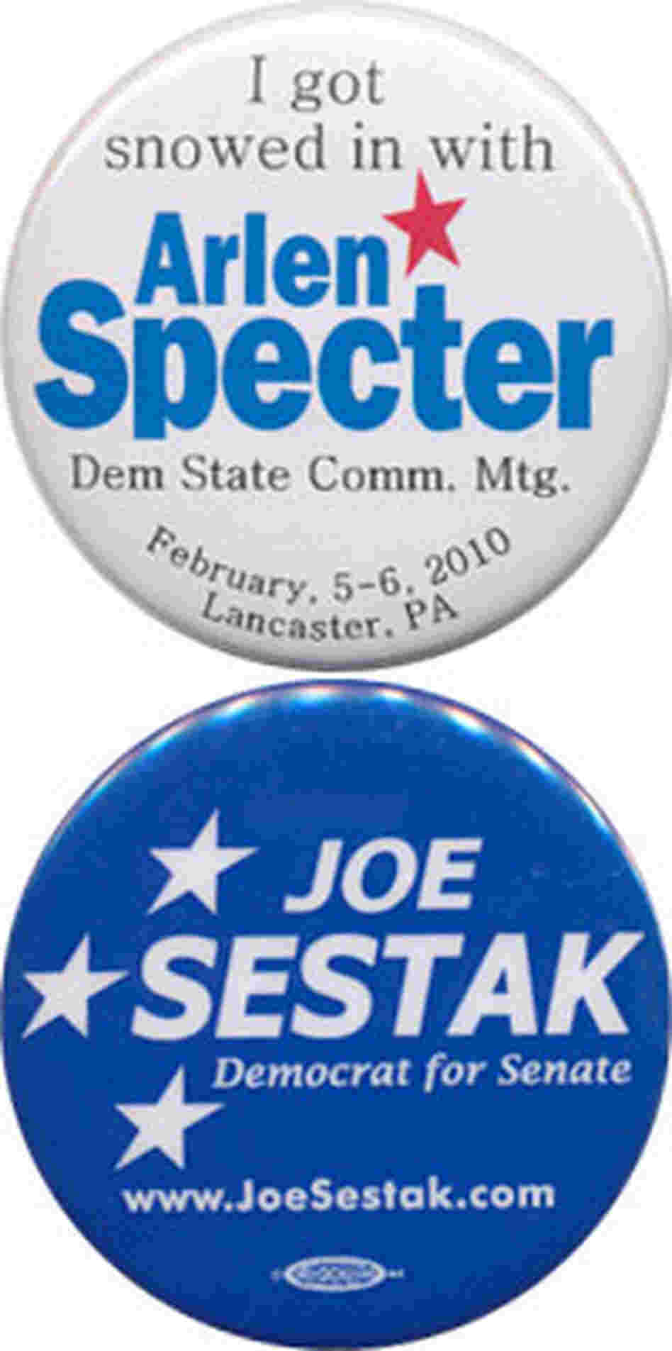 Specter and Sestak buttons Specter and Sestak buttons