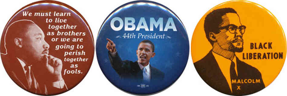 King, Obama, Malcolm X buttons King, Obama, Malcolm X buttons