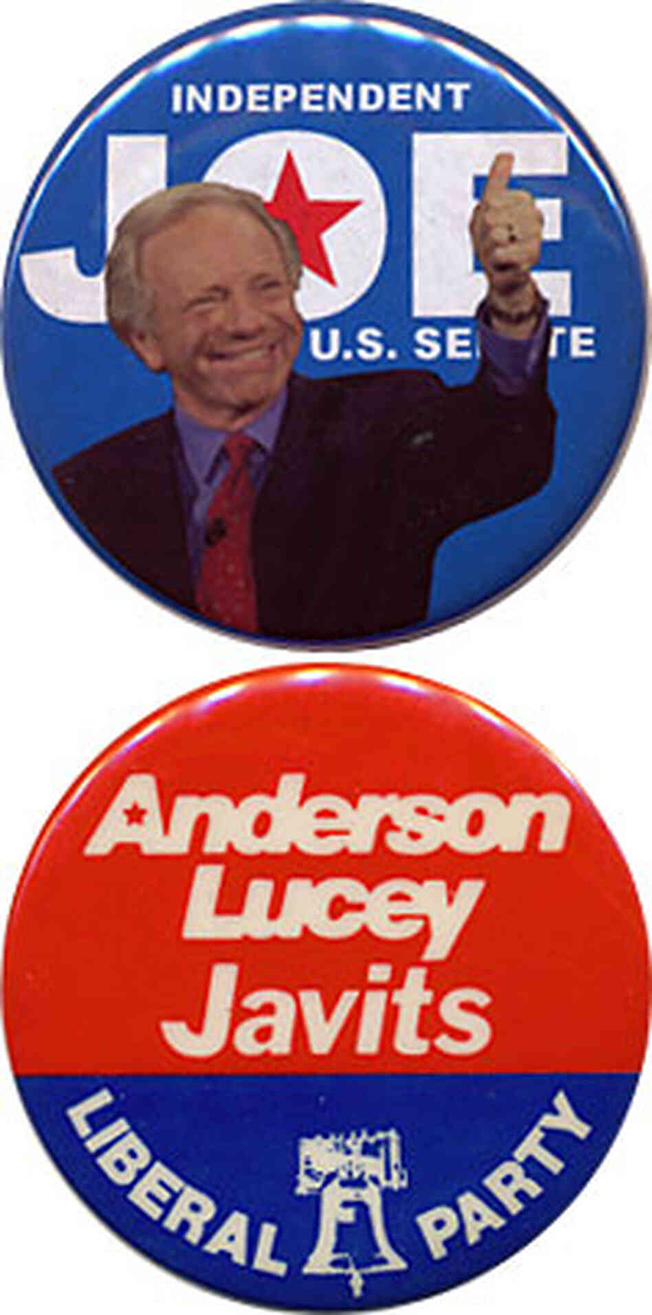 Lieberman and Javits buttons Lieberman and Javits buttons