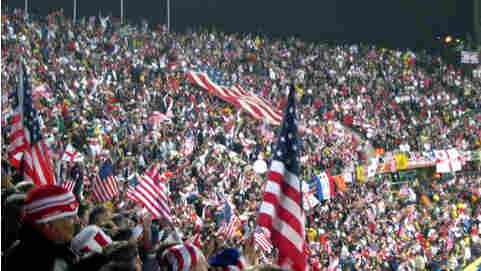 American flags at the stadium in Rustenburg, South Africa. American flags at the stadium in Rustenburg, South Africa.