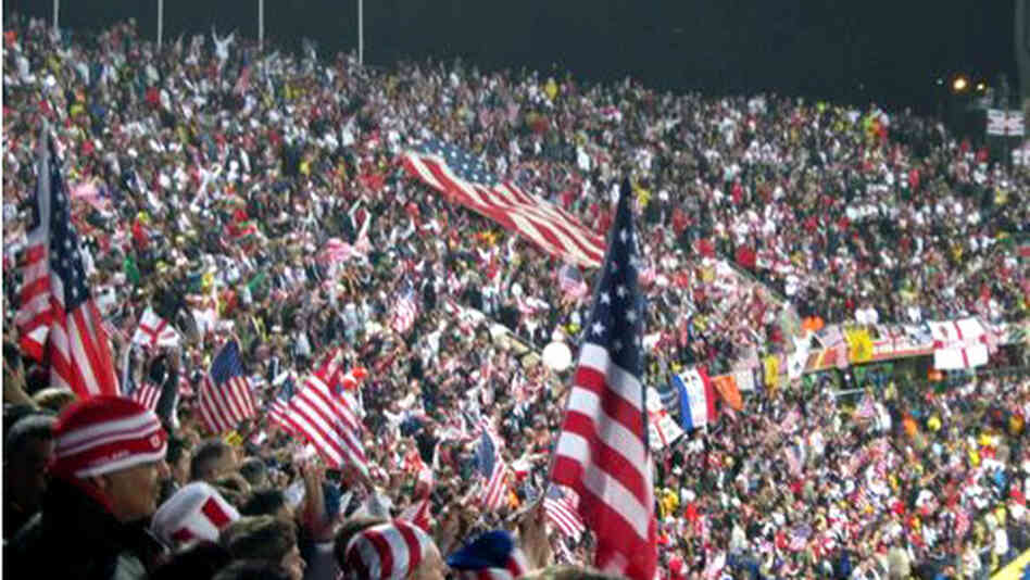 American flags at the stadium in Rustenburg, South Africa. American flags at the stadium in Rustenburg, South Africa.