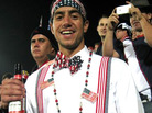 A fan in American colors at the U.S.-England World Cup match. A fan in American colors at the U.S.-England World Cup match.