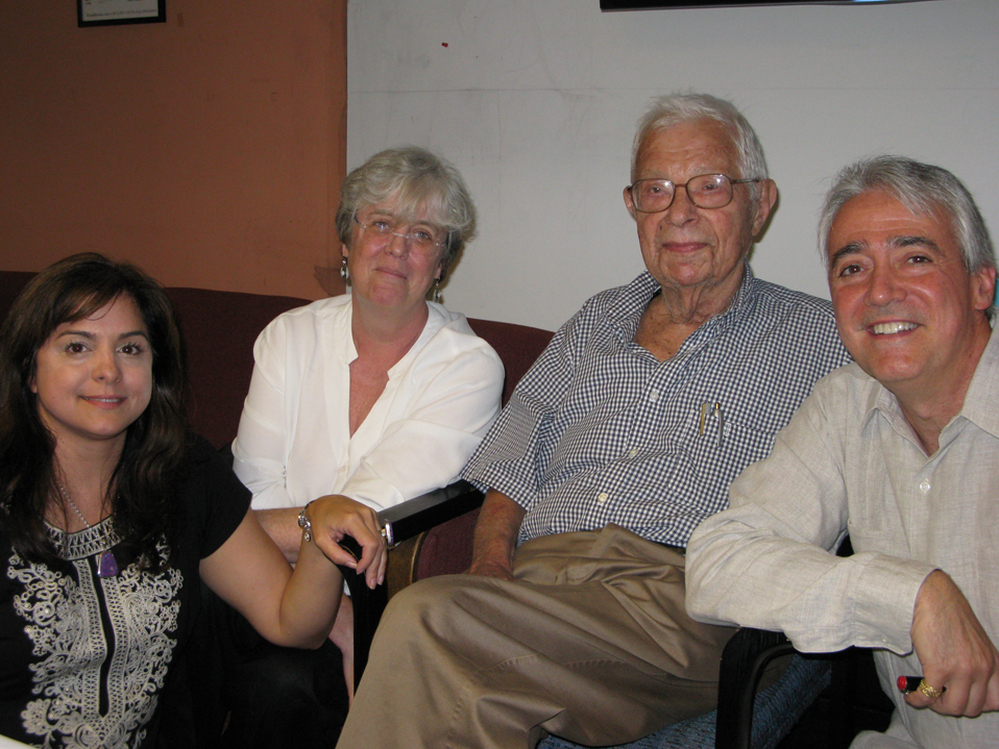 Davar Ardalan, Liane Hansen, Daniel Schorr, and Scott Simon at Dan Schorr's birthday party.
