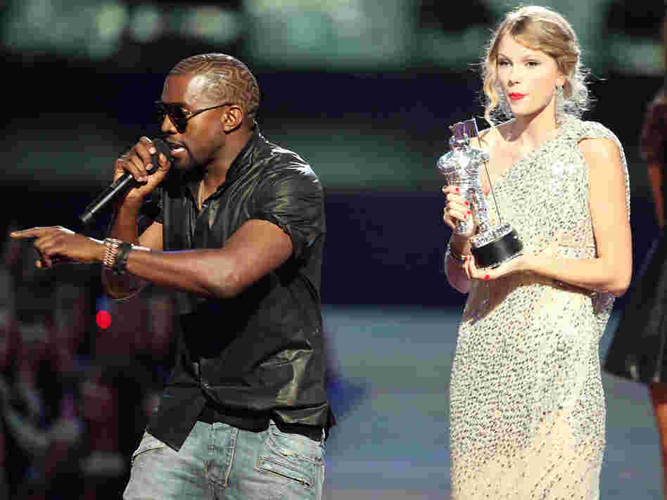Kanye at the VMAs; credit: Christopher Polk/Getty Images