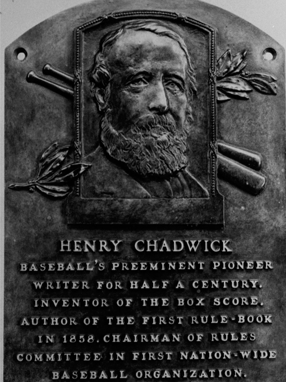 Henry Chadwick, baseball's preeminent pioneer writer for half a century, inventor of the box score, author of the first rule book in 1858, chairman of the rules committee in the first nationwide baseball organization, is in the Hall of Fame. (AP Photo/National Baseball Hall of Fame)