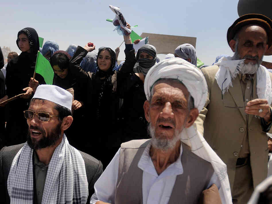 Supporters of presidential candidate Abdullah Abdullah at a campaign event in Charikar city of Parwa Supporters of presidential candidate Abdullah Abdullah at a campaign event in Charikar city of Parwa