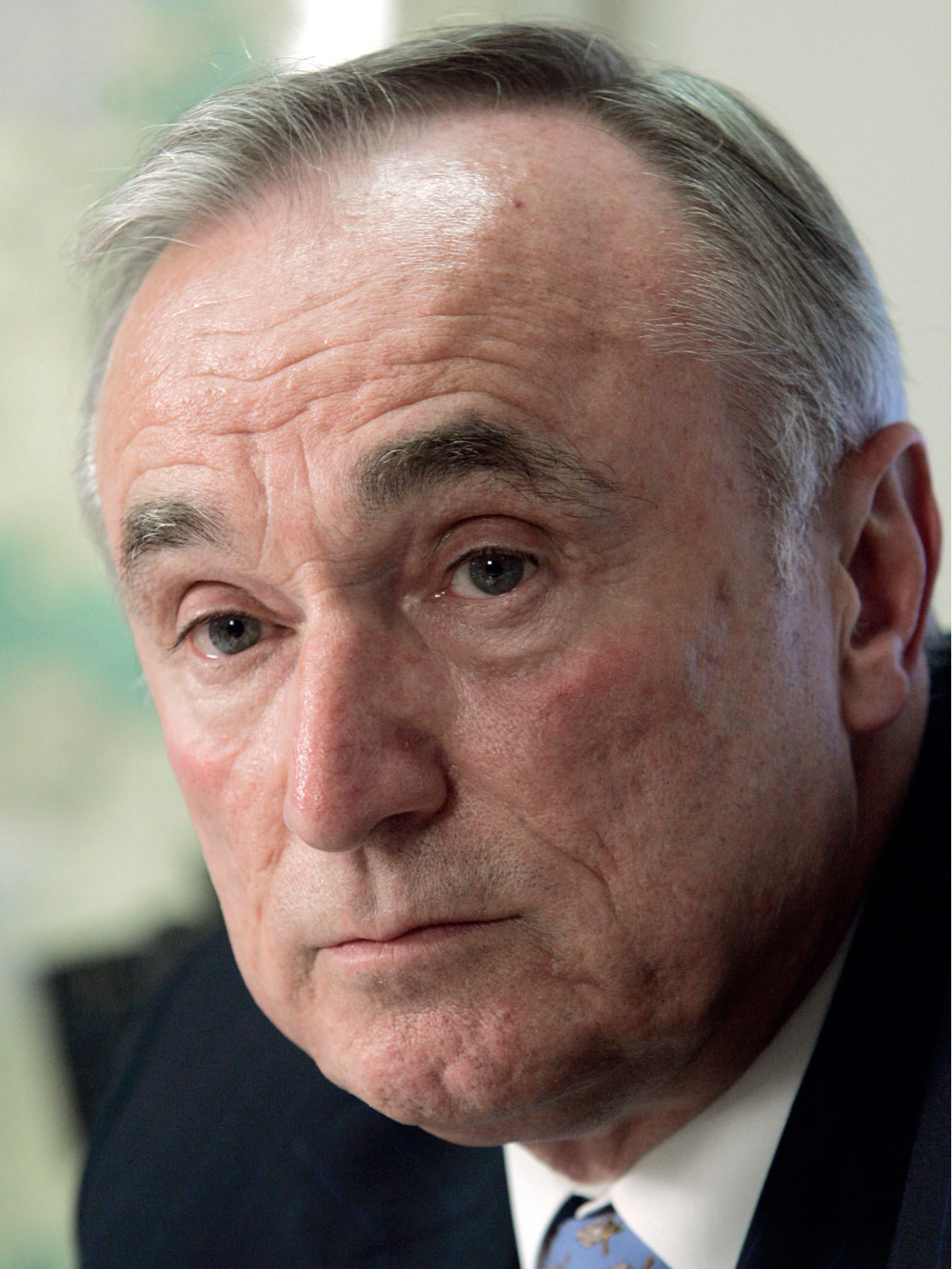 FILE - March 3, 2009: Chief William Bratton of the Los Angeles Police Department pauses during an interview in Los Angeles. (AP Photo/Reed Saxon, File)