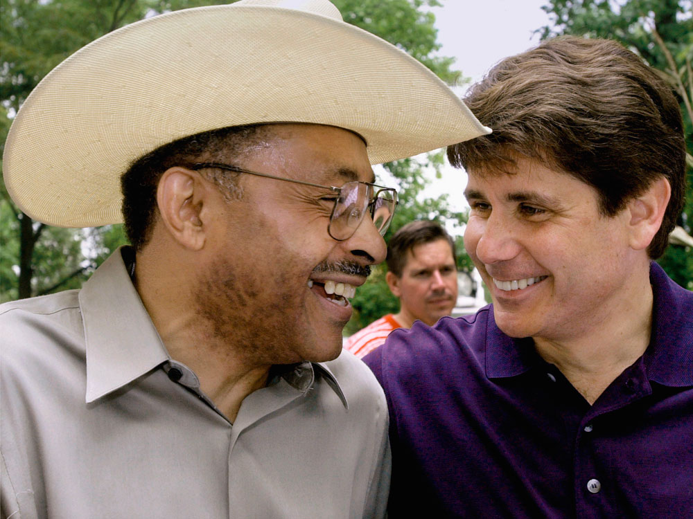 Roland Burris and Rod Blagojevich.