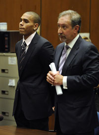 Chris Brown, at the Los Angeles Superior Court