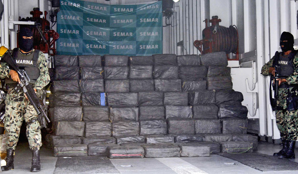 mexican navy guards cocaine.