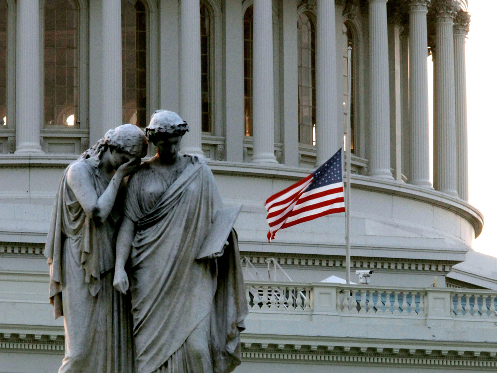 At the Capitol, flags are at half-mast.