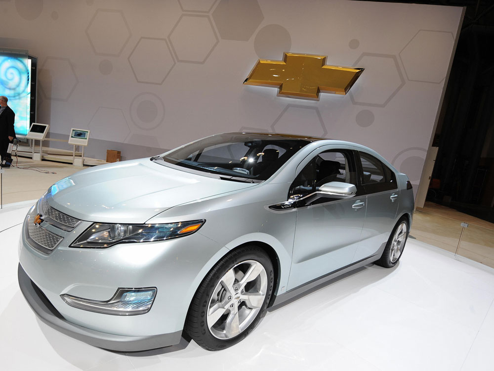 The 2009 Chevrolet Volt is seen at the New York International Auto Show April 8, 2009 in New York. (Stan Honda/AFP/Getty Images)