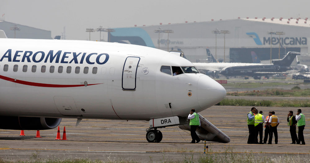 Hijacked Aeromexico flight in Mexico City.